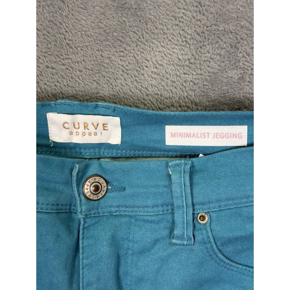 Curve Appeal Jeans Womens 8 Blue Teal High Rise Minimalist Jegging Stretch - Picture 7 of 9